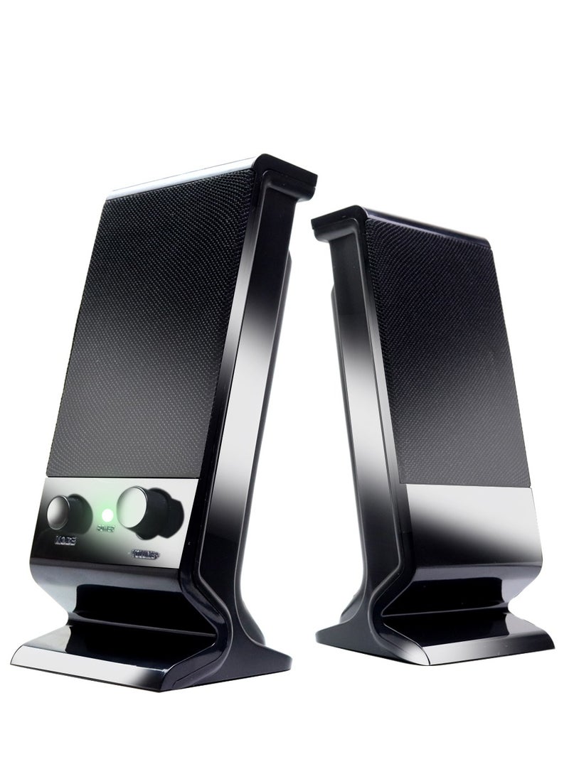 SADA - Computer Speaker  Compact and Delicate Laptop Speakers with Volume Control and 3.5 Mm Audio Plug, USB-Powered Desktop Speaker Suitable for PC Monitor, Tablets and Cellphone - Image 1