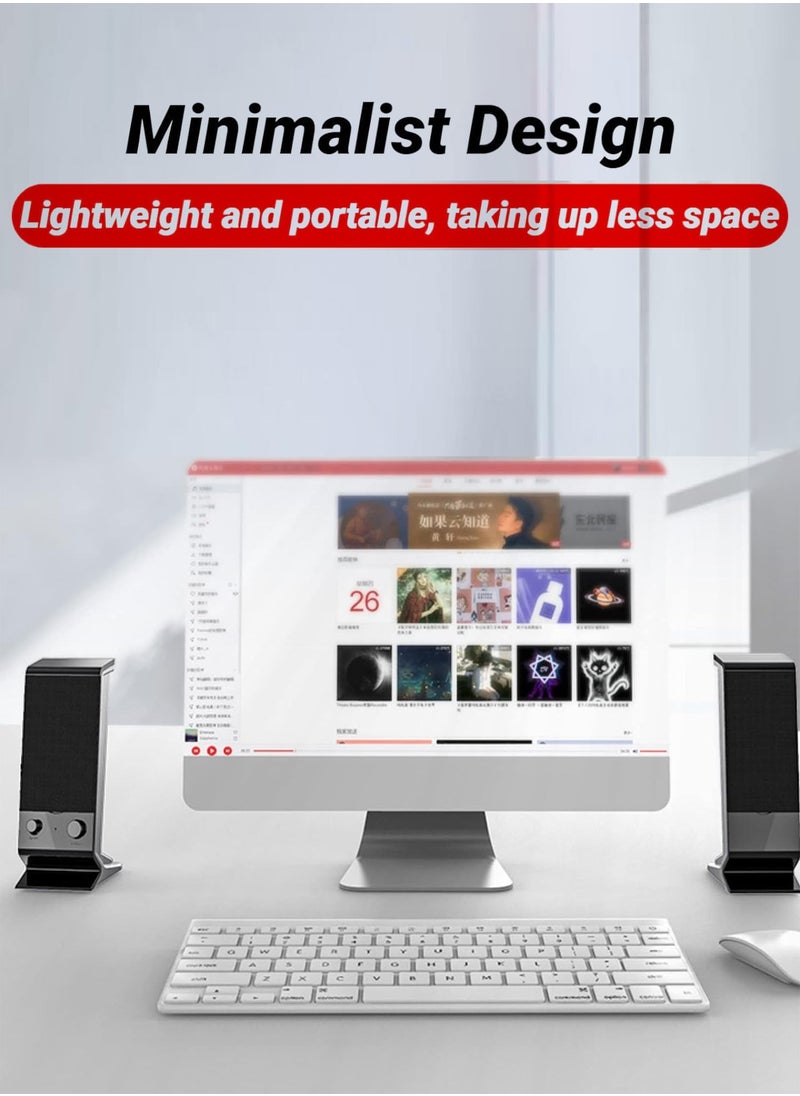 SADA - Computer Speaker  Compact and Delicate Laptop Speakers with Volume Control and 3.5 Mm Audio Plug, USB-Powered Desktop Speaker Suitable for PC Monitor, Tablets and Cellphone - Image 1