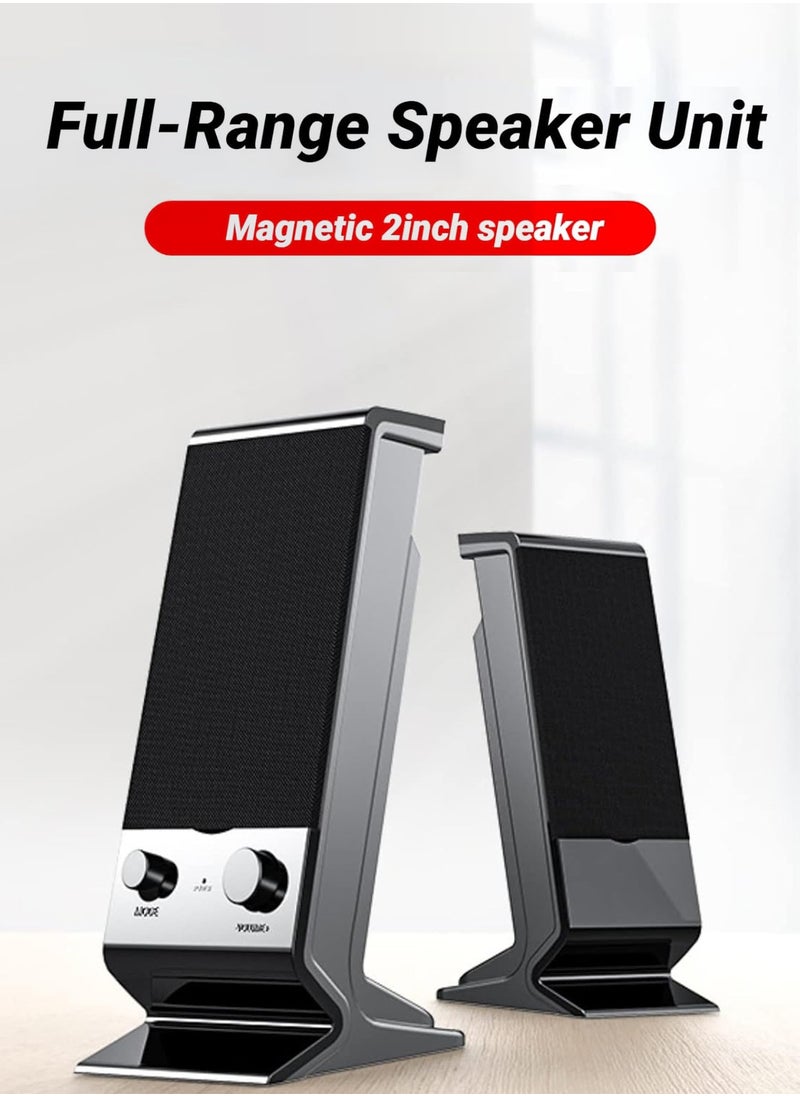 SADA - Computer Speaker  Compact and Delicate Laptop Speakers with Volume Control and 3.5 Mm Audio Plug, USB-Powered Desktop Speaker Suitable for PC Monitor, Tablets and Cellphone - Image 1