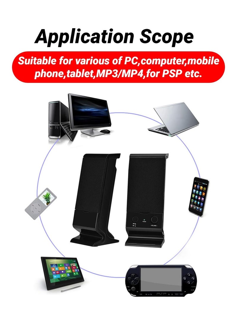 SADA - Computer Speaker  Compact and Delicate Laptop Speakers with Volume Control and 3.5 Mm Audio Plug, USB-Powered Desktop Speaker Suitable for PC Monitor, Tablets and Cellphone - Image 1