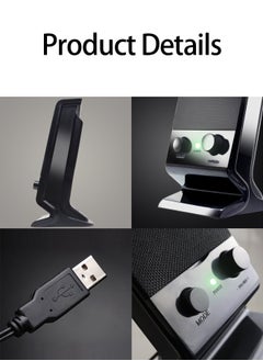 SADA Computer Speaker  Compact and Delicate Laptop Speakers with Volume Control and 3.5 Mm Audio Plug, USB-Powered Desktop Speaker Suitable for PC Monitor, Tablets and Cellphone  - Image 2