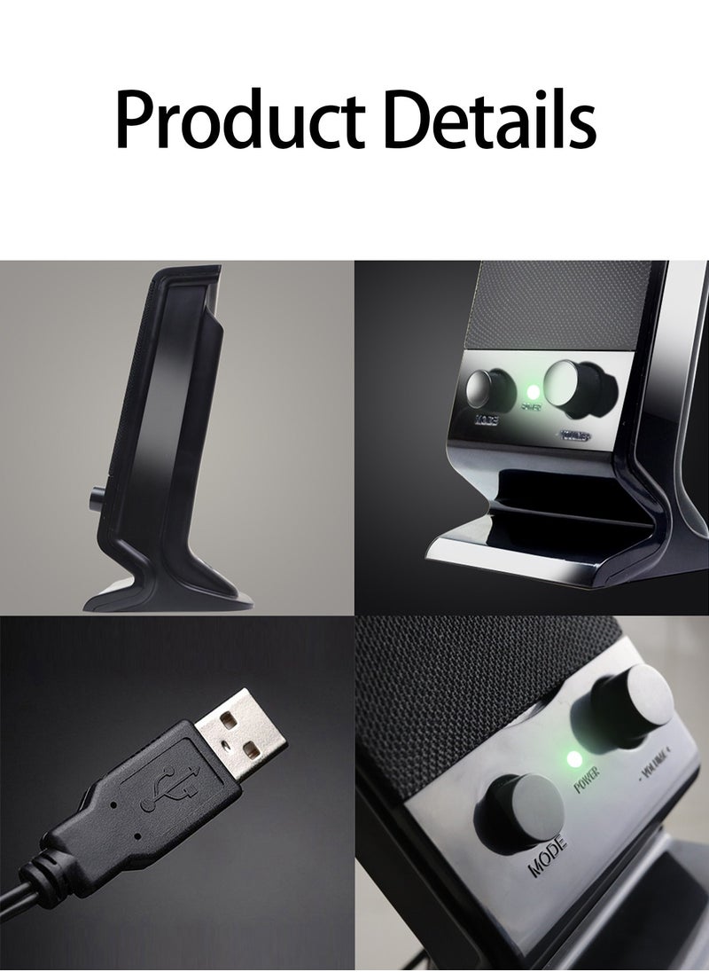 SADA - Computer Speaker  Compact and Delicate Laptop Speakers with Volume Control and 3.5 Mm Audio Plug, USB-Powered Desktop Speaker Suitable for PC Monitor, Tablets and Cellphone - Image 1