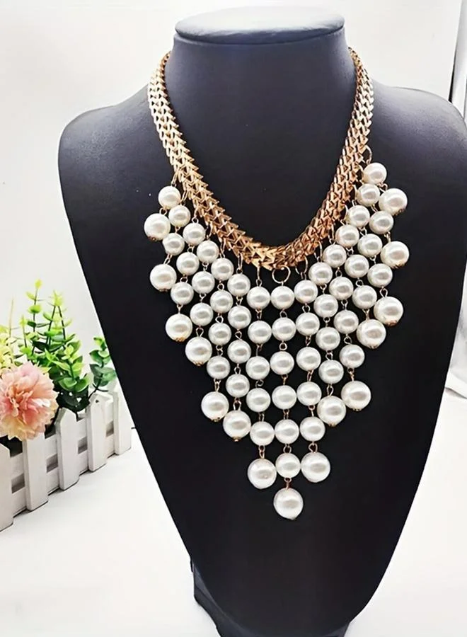 Take Two  Embellished Tassel Faux Pearl Necklace for Women | Best Price UAE