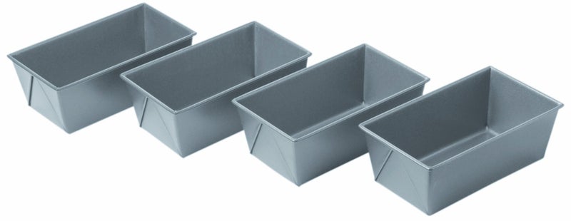 Chicago Metallic Commercial II Non-Stick Mini Loaf Pans, 5-3/4 by 3-1/4 by 2-1/4-Inch, Gray , 4 Count (Pack of 1) - Image 1