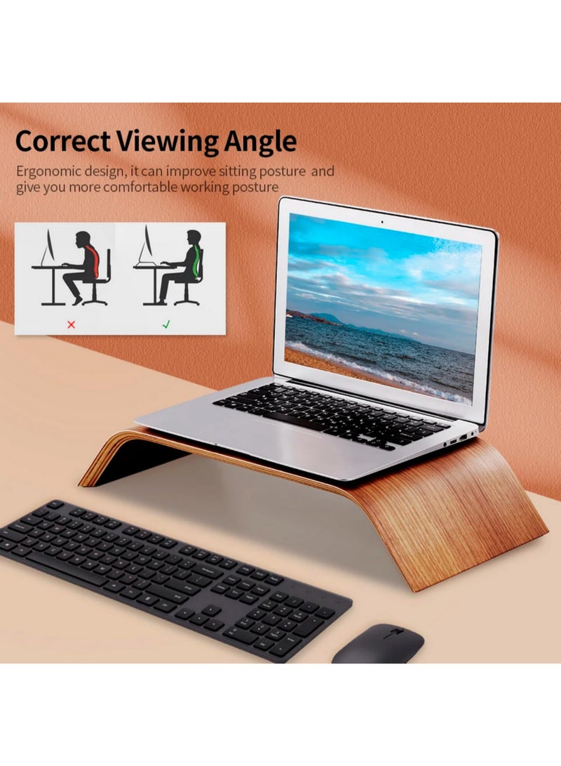1PCS Wood Monitor Stand Riser Computer Desk Holder Desktop Dock Wooden Mount Display for PC TV Screen Notebook Laptop (50.5 x 23.5 x 9.2cm) - Image 4