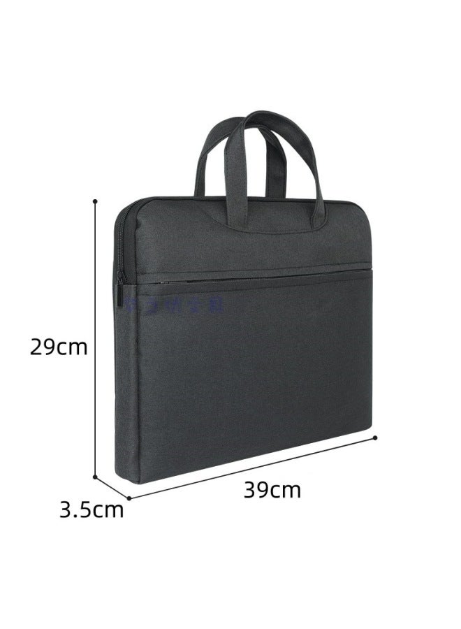 Men's Briefcase Business Document Bag Government Document Bag Handbag Female Canvas A4 Civil Servant Computer Bag Custom-Color:dark Gray Briefcase - Image 1