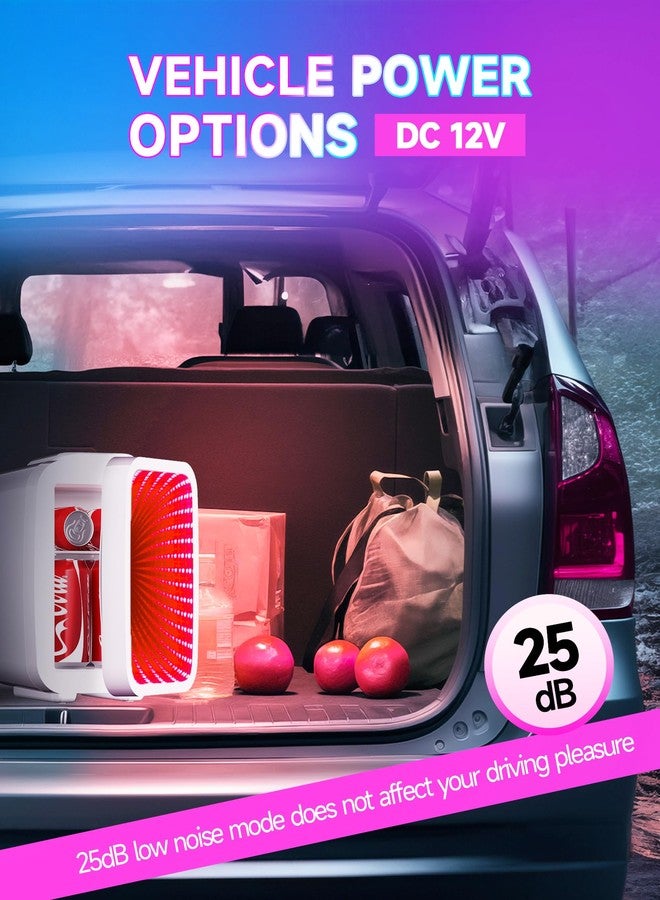 BEICHEN Mini Fridge, 4 Liter/6 Can Small Fridge with Dimmable LED Light, AC/DC Portable Thermoelectric Cooler and Heater Mini Gaming Fridge for Bedroom, Office, Living Room - Image 5