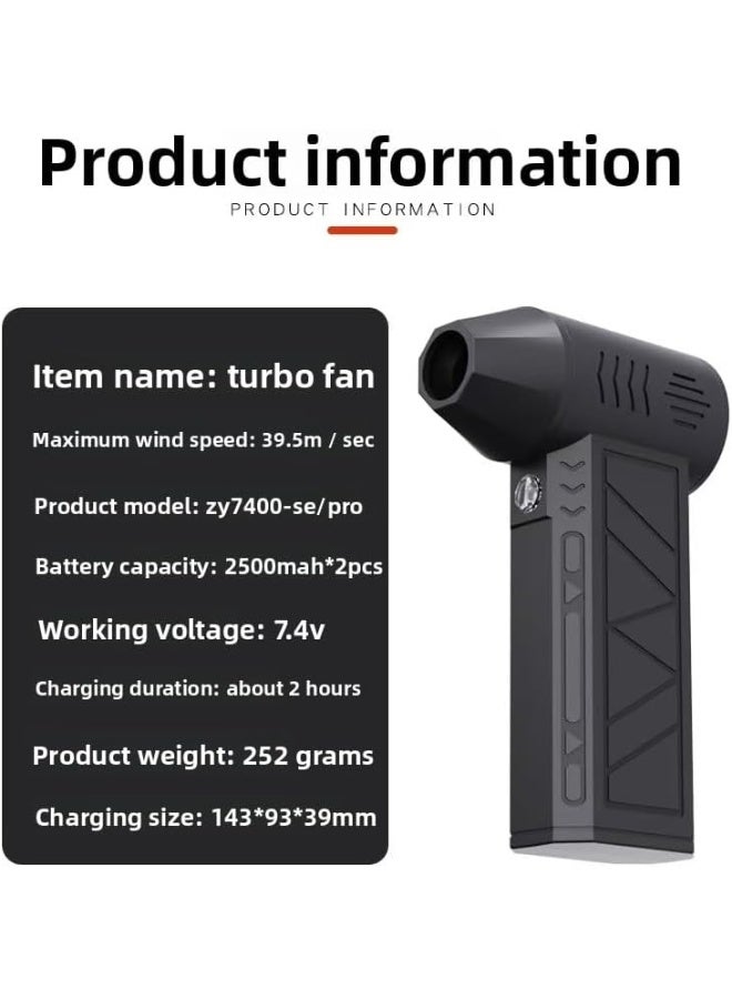 Arabest Cordless Handheld Powerful Blower, Electronic Air Blower, Cordless Leaf Blower, Air Blower Jet Fan LED Turbo Blower Turbo Violent Brushless Fan Outdoor Portable Mini Handheld Dryer - Image 2