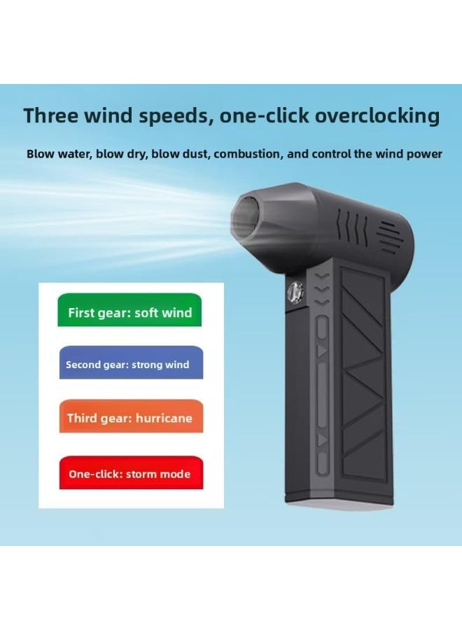 Arabest Cordless Handheld Powerful Blower, Electronic Air Blower, Cordless Leaf Blower, Air Blower Jet Fan LED Turbo Blower Turbo Violent Brushless Fan Outdoor Portable Mini Handheld Dryer - Image 3