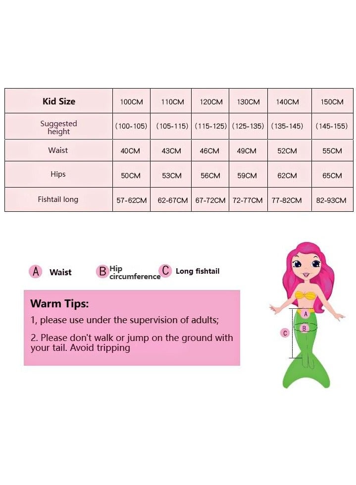 أزياء للأطفال الصغار من سن 3 إلى 10 سنوات، مجموعة لعب الأدوار المكونة من 9 قطع من ملابس حورية البحر للأطفال من سن 3 إلى 10 سنوات، أزياء حفلات أعياد الميلاد والهالوين والكريسماس - Image 4