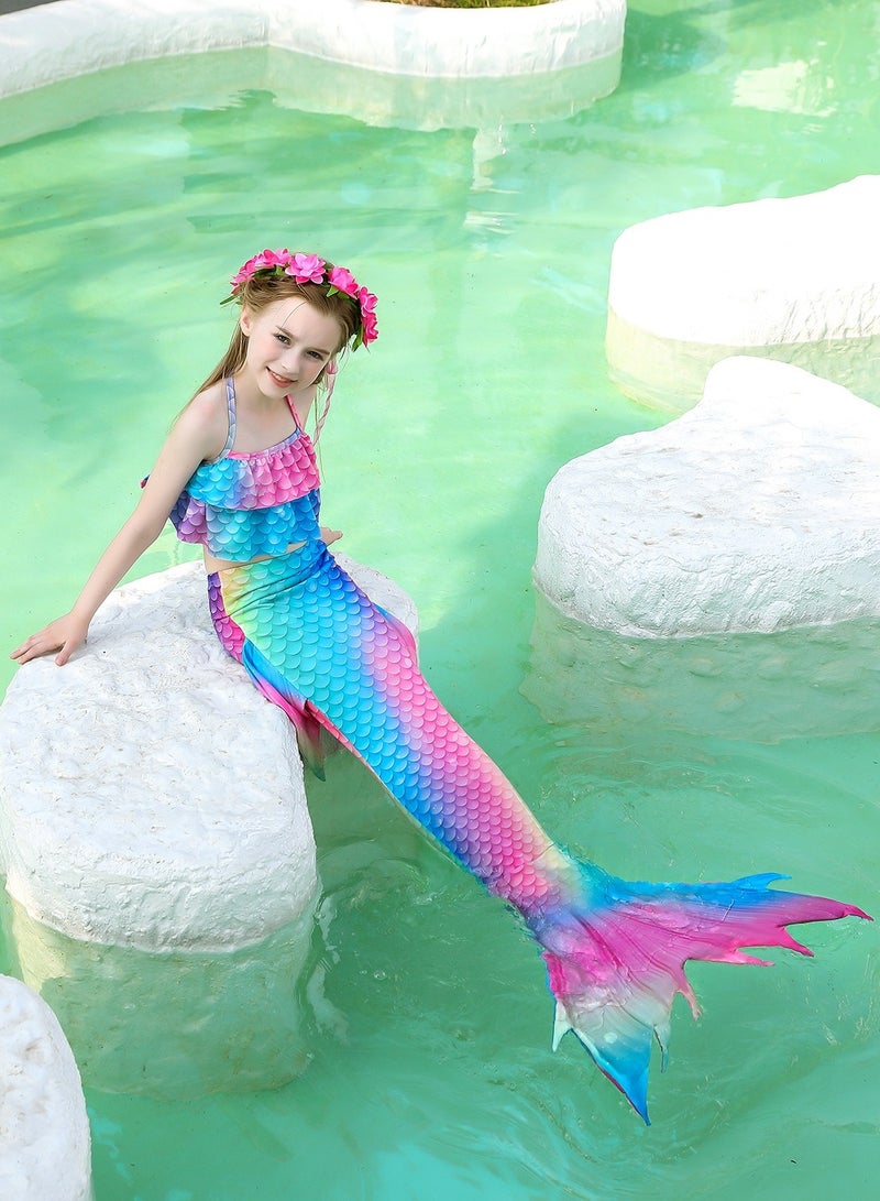 أزياء للأطفال الصغار من سن 3 إلى 10 سنوات، مجموعة لعب الأدوار المكونة من 9 قطع من ملابس حورية البحر للأطفال من سن 3 إلى 10 سنوات، أزياء حفلات أعياد الميلاد والهالوين والكريسماس - Image 5