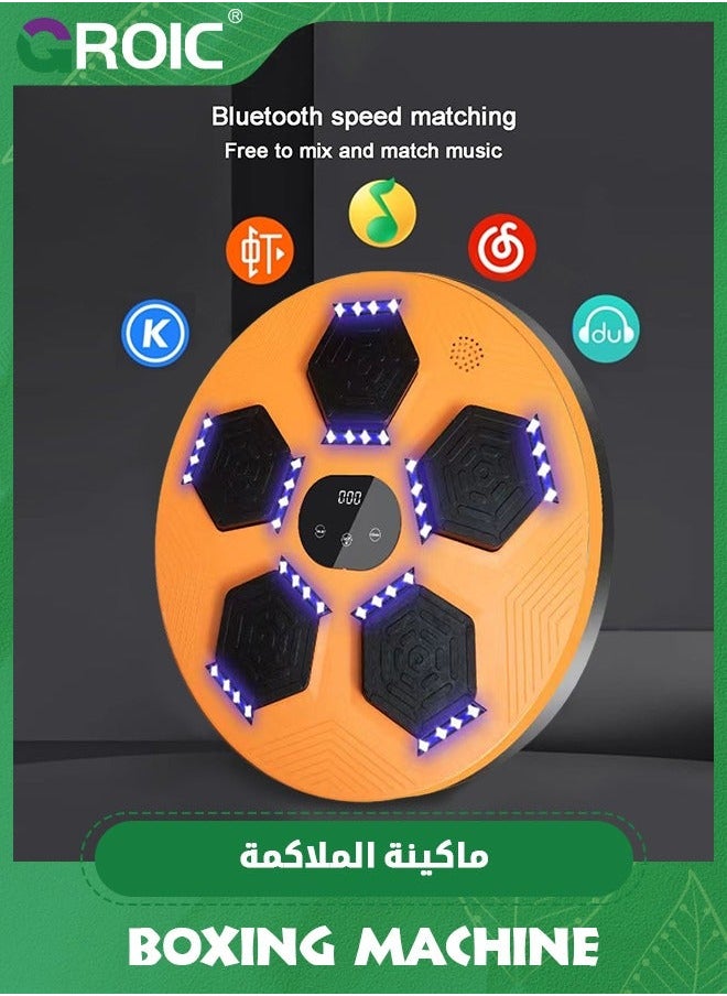 جرويك آلة ملاكمة مع قفازات ملاكمة، موسيقية ذكية شحن USB، 18 وضع تمرين بلوتوث شاشة عرض ذكية، هدف للتمرين المنزلي  - Image 4