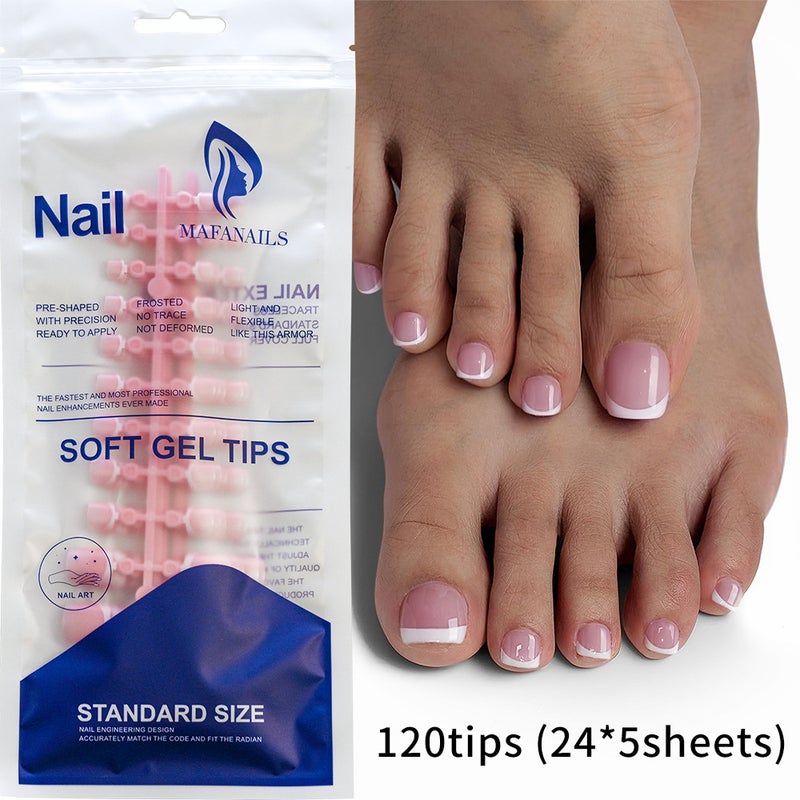 Generic French Tip Wearable Toe Nails 120pcs Bag Vintage Gradient TD179-2(120 tablets) 