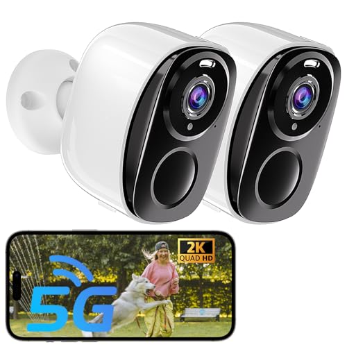 ELECCTV 2Pack 5G24G Security Cameras Wireless Outdoor 2K Camera for Home Security with Motion Detection Spotlight Siren Alarm WiFi Surveillance Indoor Camera Color Night Vision 2Way Talk IP65 CloudSD - Image 1