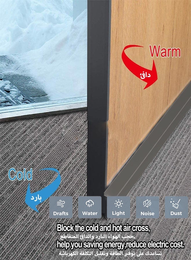 300cm Door Draft Stopper,Under Door Seal, Adhesive Under Door Seal for Exterior & Interior Doors, Under Door Draft Blocker Dustproof, Soundproof Door Sweep Strip,Door Bottom Weather Stripping (3M Black) - Image 4