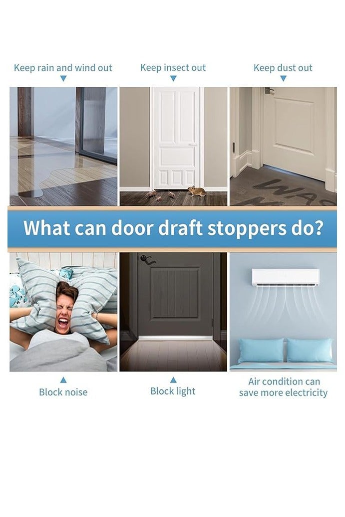 300cm Door Draft Stopper,Under Door Seal, Adhesive Under Door Seal for Exterior & Interior Doors, Under Door Draft Blocker Dustproof, Soundproof Door Sweep Strip,Door Bottom Weather Stripping (3M Black) - Image 5