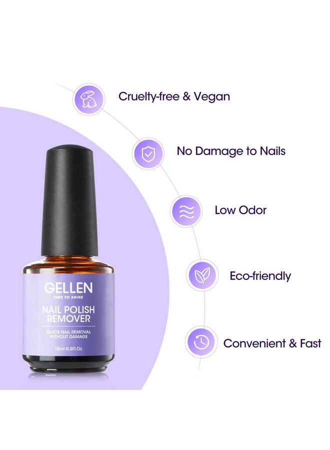 Gellen Gel Nail Polish Remover, Gel Polish Remover for Nails with Cuticle Pusher and Nail File, Easily & Quickly Remove Gel in 2-5 Minutes, No Need Soaking Or Wrapping - Image 4