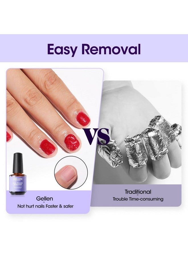 Gellen Gel Nail Polish Remover, Gel Polish Remover for Nails with Cuticle Pusher and Nail File, Easily & Quickly Remove Gel in 2-5 Minutes, No Need Soaking Or Wrapping - Image 5