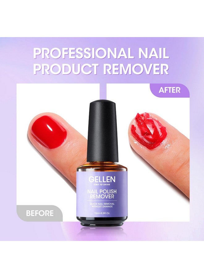Gellen Gel Nail Polish Remover, Gel Polish Remover for Nails with Cuticle Pusher and Nail File, Easily & Quickly Remove Gel in 2-5 Minutes, No Need Soaking Or Wrapping - Image 2