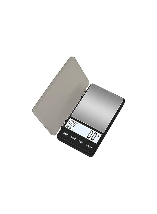 PROMASS ميزان قهوة رقمي صغير من برومس، 1000 جرام / 0.1 جرام ميزان جيب مع وظيفة توقيت، ميزان ذكي إلكتروني، شاشة LCD مضاءة من الخلف، وزن صافي، إيقاف تلقائي