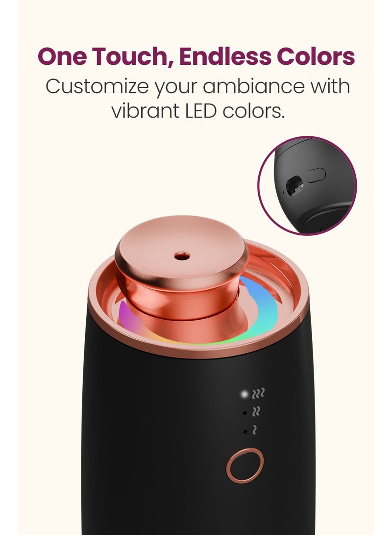 REVE SCENTS جهاز توزيع الزيوت العطرية بدون ماء من REVE Scents - جهاز عطرية مزدوج الاستخدام للمنزل والسيارة قابل لإعادة الشحن مع زر مؤشر LED - Image 4
