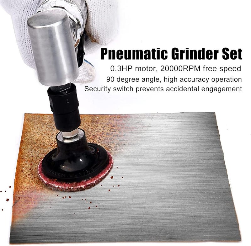 Pneumatic Grinder Set, Safety Switch, Adjustable Speed, Right Angle Grinder For Carving Chamfering - Image 3