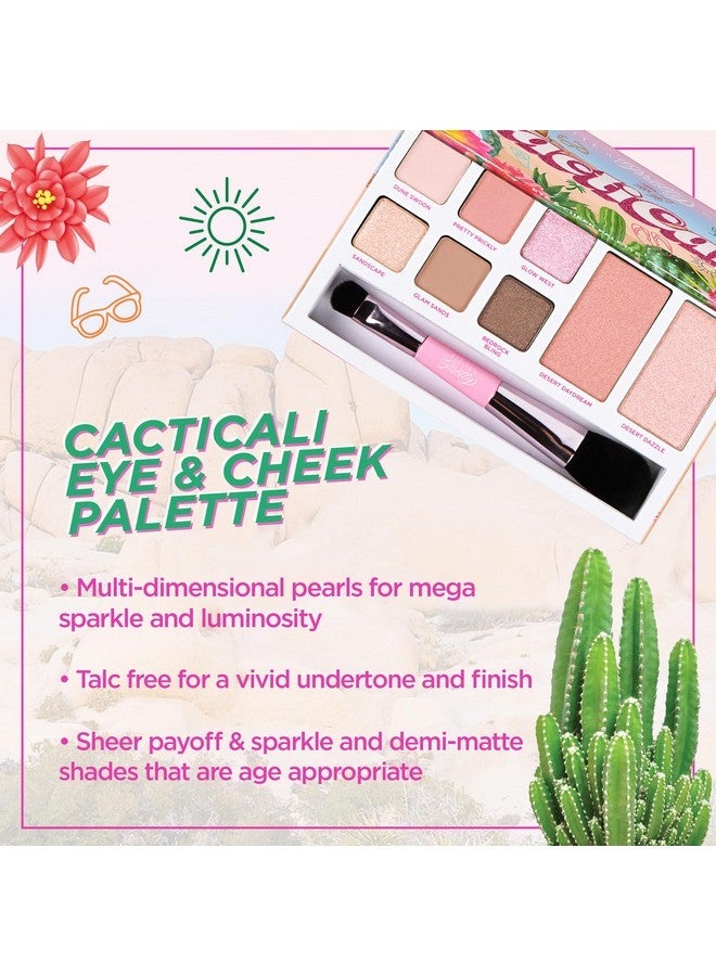 Petite 'N Pretty Petite N Pretty Beginner CactiCali Makeup Set for Kids, Teens, & Tweens - Natural Eyeshadow and Cheek Makeup Palette & 10k Shine Lip Gloss (Diamond Heist)  - Image 2