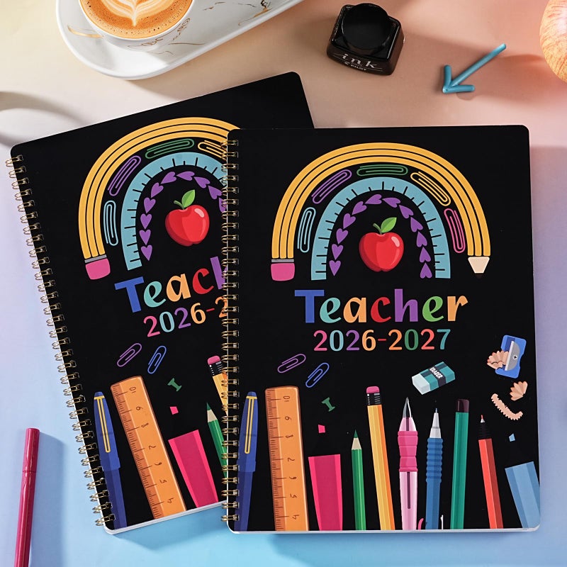 Artfan Teacher Planner 2026-2027 - Academic Planner Teacher Lesson Planner 2026-2027, July 2026 - June 2027, 8.5" x 11", Lesson Plan Book, Weekly & Monthly Lesson Calendar with with Colorful Laminated Tabs, Quotes, Inner Pocket - Image 2