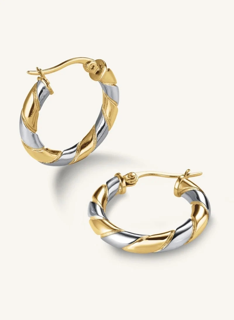 Rosefield  Swirl Hoop Earrings, Two-Tone for Women | Best Price UAE