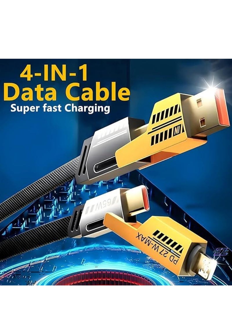 ELTRAZONE Original Super-Fast Charging Cable | 65W 480 Mbps 4-in-1 USB A/Type C to/Type C | 2m Tangle-Free Braided Cable | Multiport for iPhones, iPads, Android Devices - Image 2