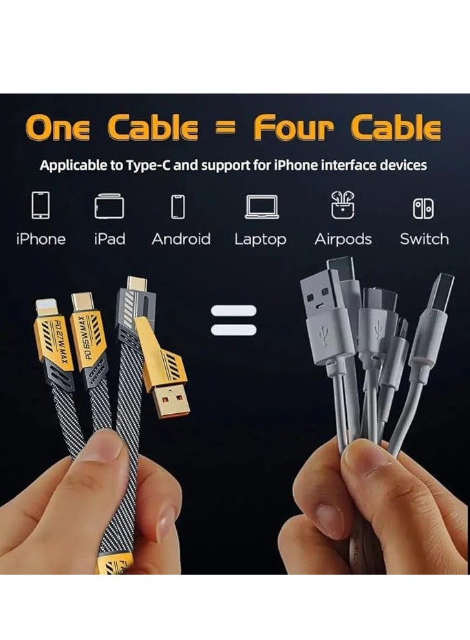 ELTRAZONE Original Super-Fast Charging Cable | 65W 480 Mbps 4-in-1 USB A/Type C to/Type C | 2m Tangle-Free Braided Cable | Multiport for iPhones, iPads, Android Devices - Image 3