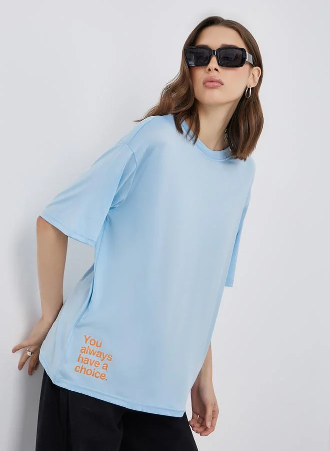 Take Two Take Two Slogan Print Regular Fit T-Shirt