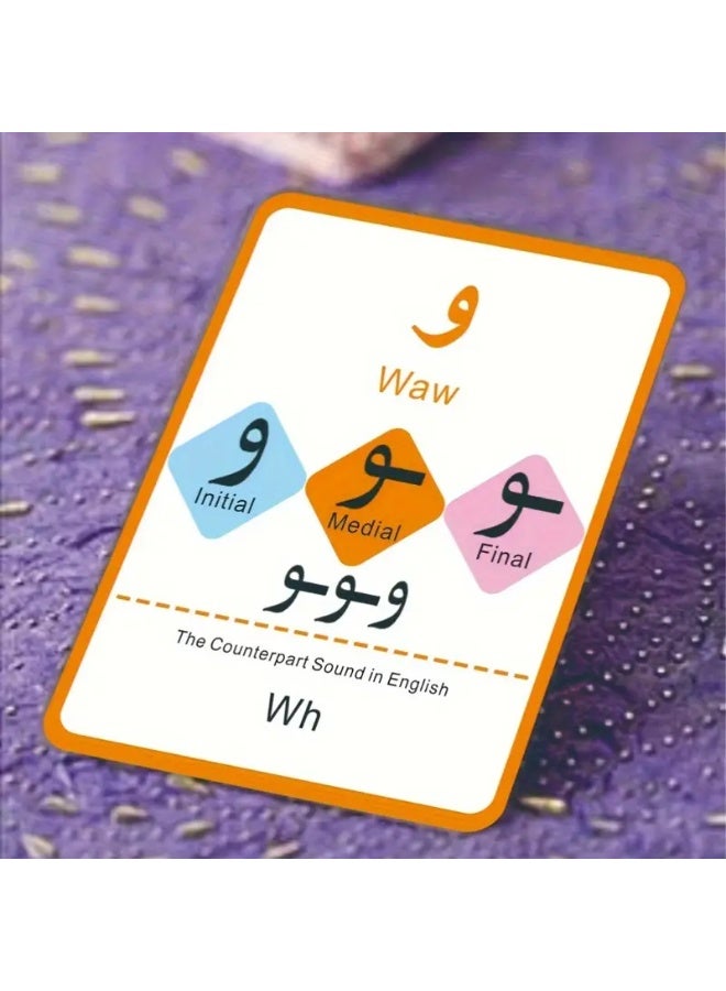 مجموعة بطاقات تعليمية لأحرف الأبجدية العربية للمتحدثين بالإنجليزية - Image 2