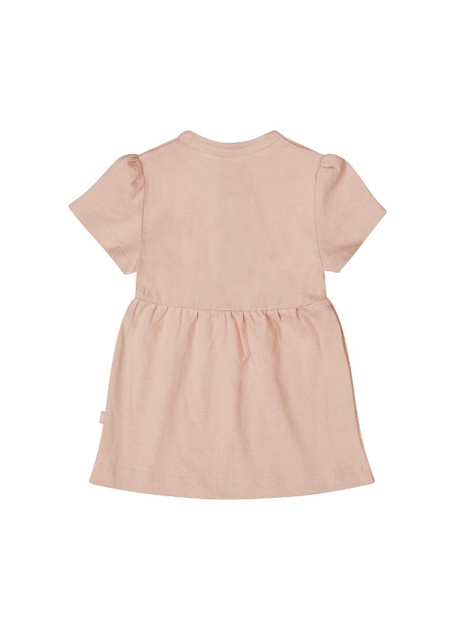 Dirkje Girls T-Shirt Coral Pink Buttons - Image 2