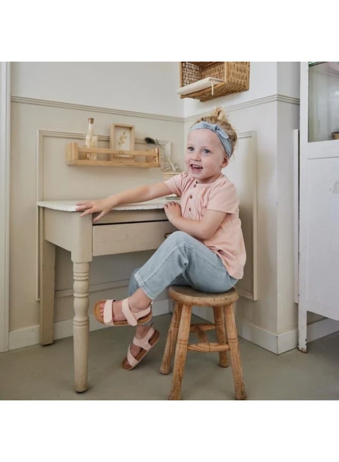 Dirkje Girls T-Shirt Coral Pink Buttons - Image 4