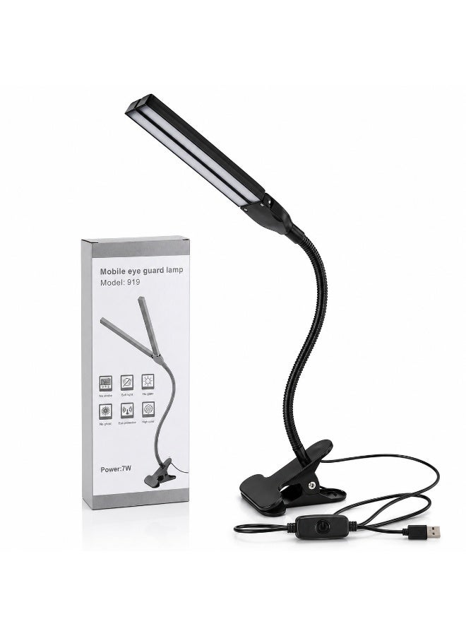 مصباح مكتب LED بمشبك – إضاءة مكتبية USB بذراع مرن قابل للتعديل، موفر للطاقة، مناسب للقراءة والدراسة والعمل والرسم والكمبيوتر - Image 1