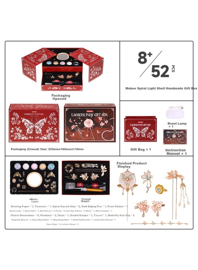 Mobee Toy Girl Birthday Gift Set For 7-14 Years Old, Including 6 Children'S Bead Bracelets, 8 Handmade Bracelets, 10 High-End Accessories, And 12 Practical Birthday Gifts - Image 2