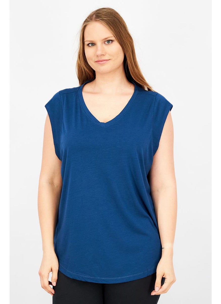 Women 2 Piece V-neck Sleeveless Plain Top, Blue - pzsku/Z215583F51DD2B5887CEEZ/45/_/1724351082/9883c8f5-0bec-430b-94e2-1086061575d5