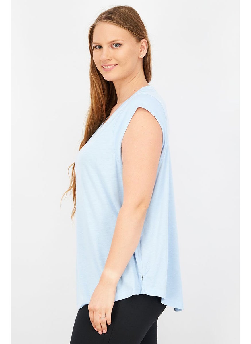 Women 2 Piece V-neck Sleeveless Plain Top, Blue - pzsku/Z215583F51DD2B5887CEEZ/45/_/1740494969/8589aeeb-bebc-430d-a31c-6263d9bc93f2