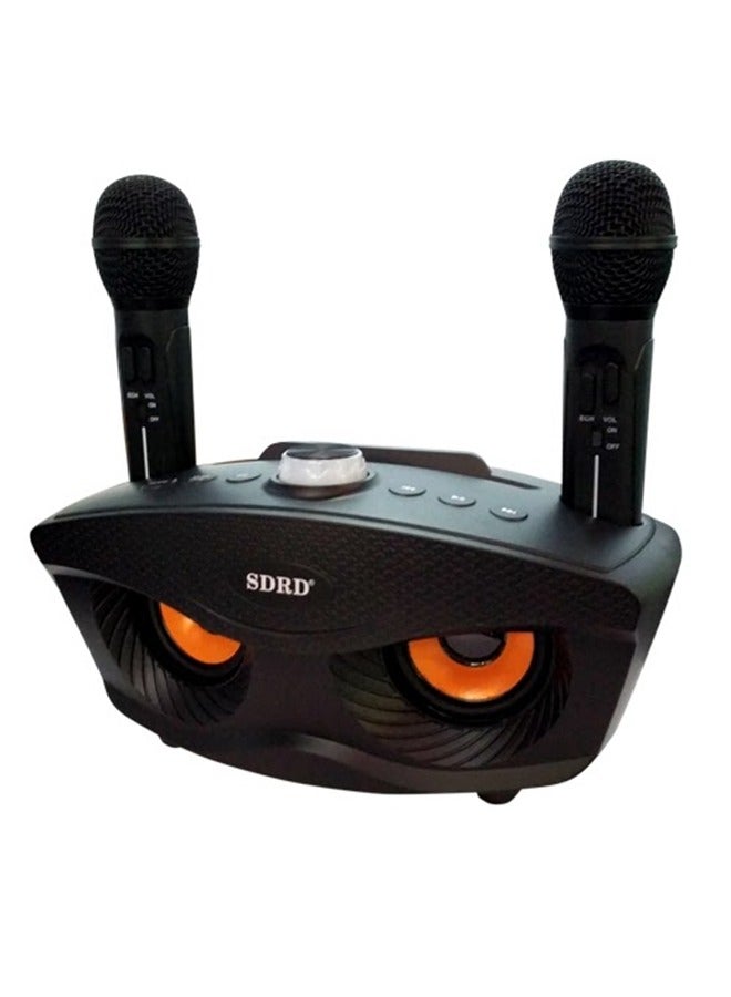 SDRD Wireless Bluetooth Speaker With 2-Piece Mic Black - Image 2