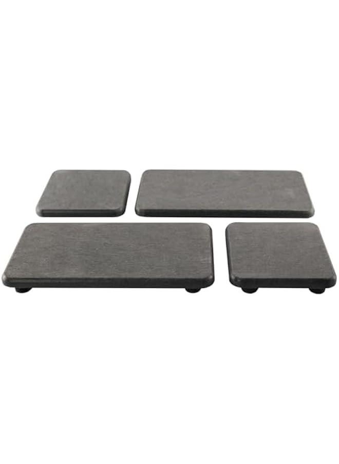 HOOKOR Set of 4 Water Absorbent Diatomite Tray, diatomaceous Earth Kitchen soap Dish,Hand soap Holder, Water Absorbing Stone Used for Plants & toiletries in The Modern Home (Dark Grey)  - Image 1