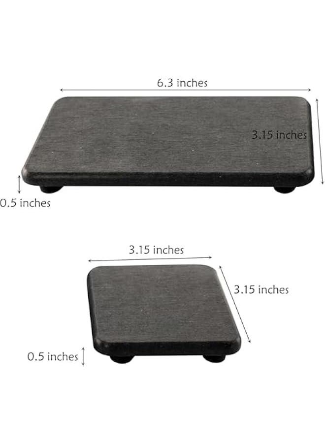 HOOKOR Set of 4 Water Absorbent Diatomite Tray, diatomaceous Earth Kitchen soap Dish,Hand soap Holder, Water Absorbing Stone Used for Plants & toiletries in The Modern Home (Dark Grey)  - Image 5