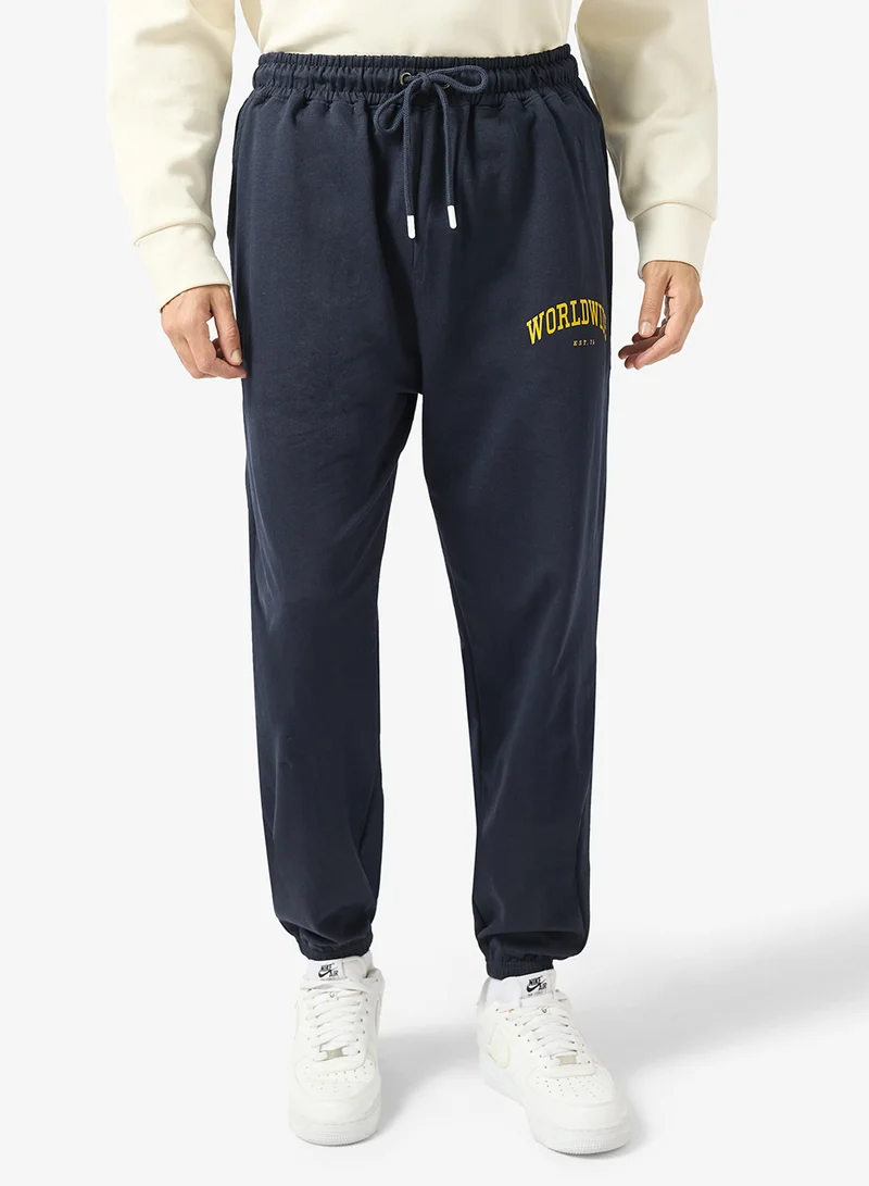 Seventy Five Text Print Oversized Joggers