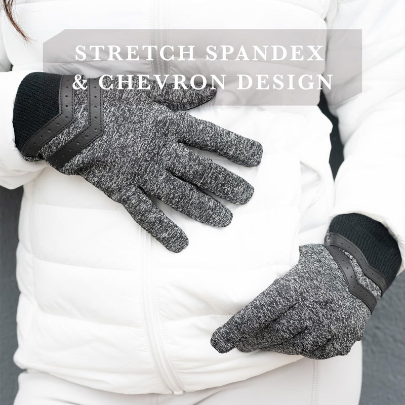 isotoner Women's Water Repellent Shortie Spandex Touchscreen Gloves with Rib Knit Cuff - Image 4