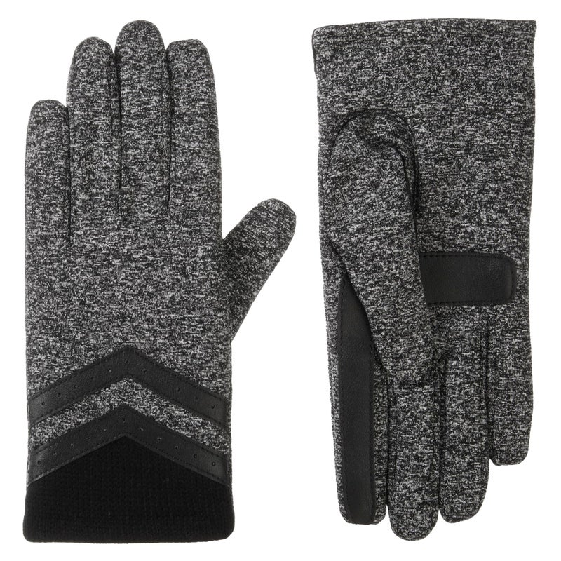 isotoner Women's Water Repellent Shortie Spandex Touchscreen Gloves with Rib Knit Cuff - Image 1
