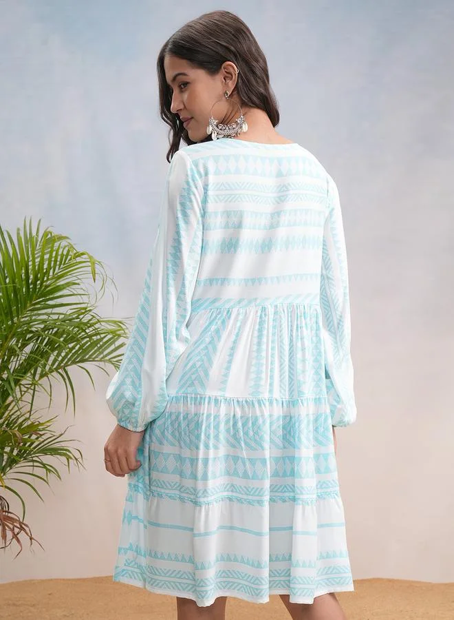 Vishudh Tiered Print Dress