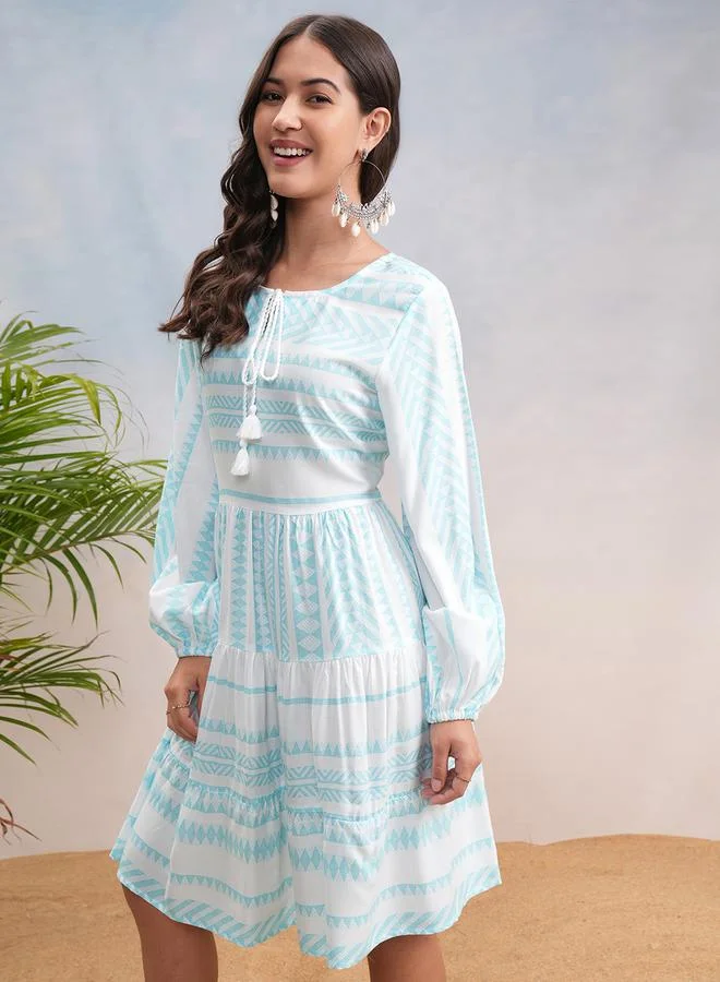 Vishudh Tiered Print Dress