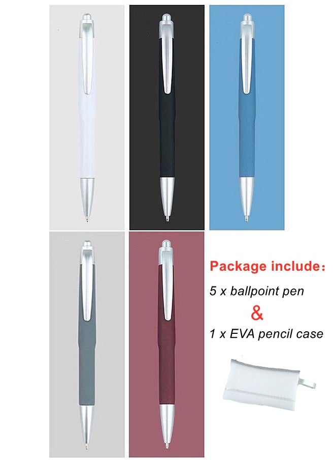WooFree 5 Pcs Black Ink Ballpoint Pen 1mm  - Image 1