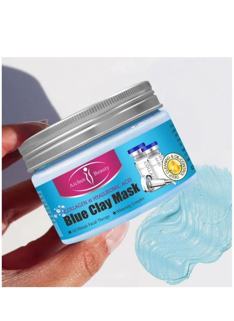 Aichun beauty Collagen & Hyaluronic Acid Blue Clay Mask 150g  - Image 5