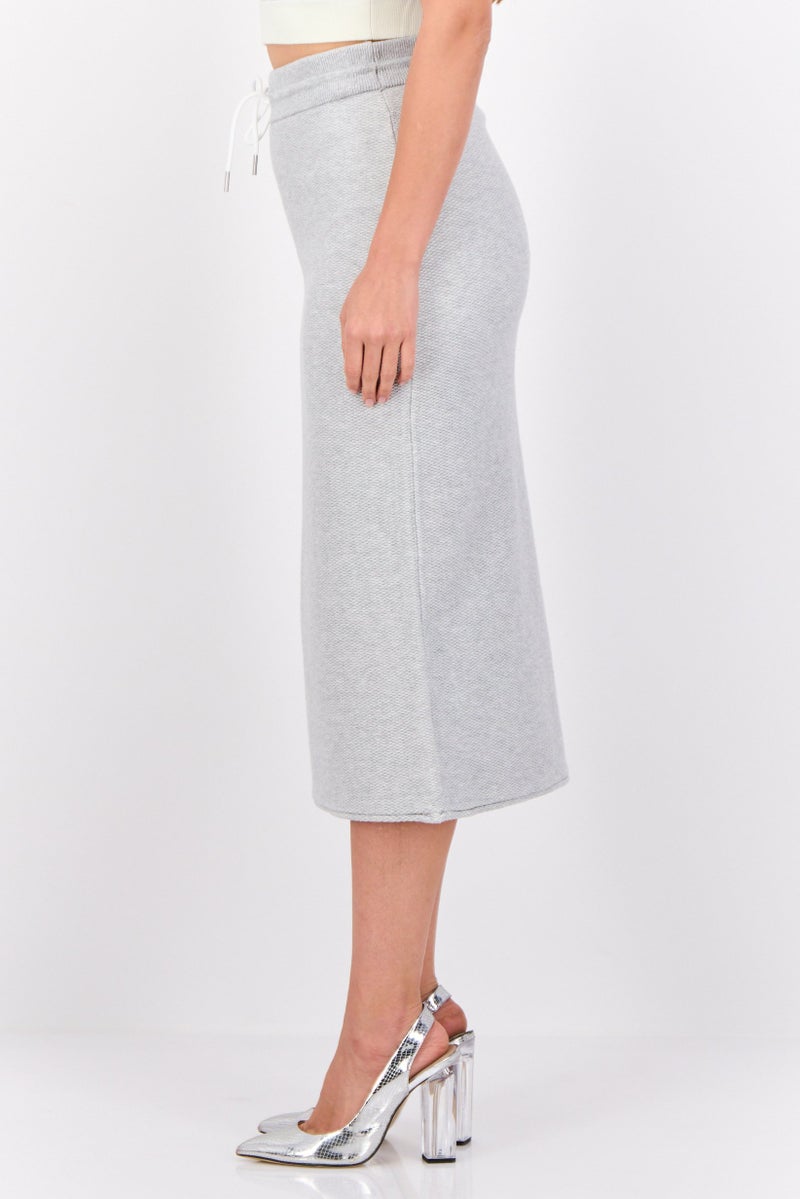 ESPRIT تنورة ميدي محبوكة للنساء، رمادي - Image 2